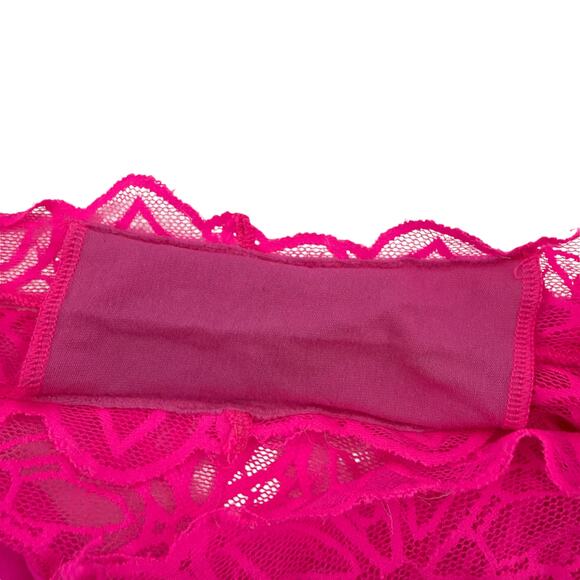 Victoria's Secret PINK Extra Low Cheekster Bright Neon Pink Panty Size Small - Picture 2 of 4